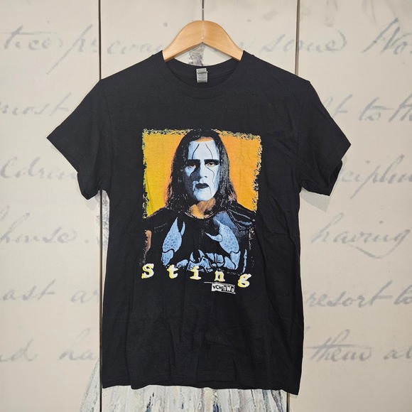 Gildan Other - Vintage WCW nWo Sting T Shirt Size‎ Small Black 100% Cotton Short Sleeve